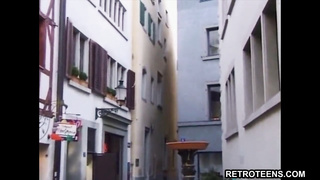 Blondie honey Cora getting a rock hard pecker from her boyfriend in antique vid