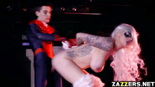 Dark-Hued Cat penetrates by Spidey from behind her slit is humid