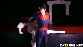 Dark-Hued Cat penetrates by Spidey from behind her slit is humid