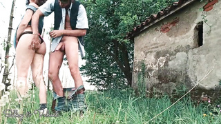 City gal pretends to be intrested in grapes to get plowed by the farmer! He gets crazy and he plows her gullet and gash insanely!