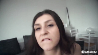 ASSES BESUCH - Huge-Boobed German adult movie star July Johnson surprise romps fledgling guy