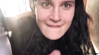 Black-Haired Public Sucky-Sucky and Jism in Facehole in Public Transport