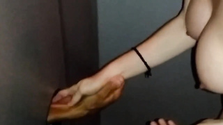 GLORYHOLE. I FAP A FELLOW CATAPULTING MY FRIGS UP HIS BOOTIE