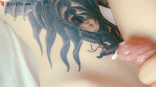Tatted Dame Voluptuous Inhaling Fuck-Stick and Missionary Plumbing - Cum-Shot
