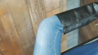 Fat twat with gams broad open