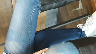 Fat twat with gams broad open