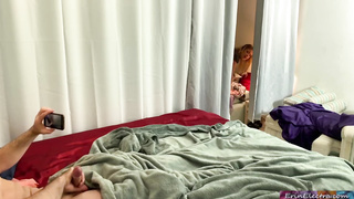 Step-Mother catches son-in-law jerking and addicted to pornography