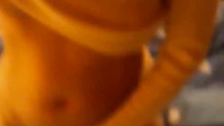 Caught my aunt-in-law caressing herself, then she stretches her poon