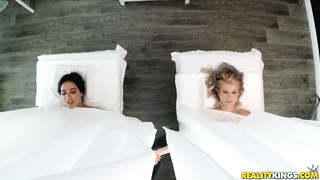 two ladies bare rubdown with glad finishing