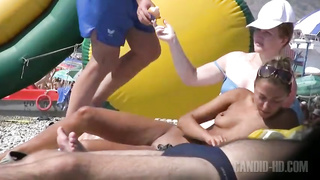 Candid naturism at beach