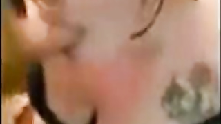 On her knees in living apartment gargling elder guy's jizz-shotgun til she gets a facial cumshot