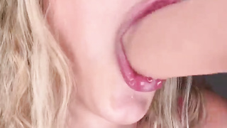 Solo Fake Penis Incredible Suck Job and Steaming Glass Faux-Cock Getting Off