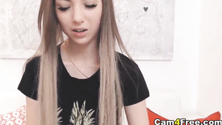 Flexible Blonde Toying Her Sweet Pussy Hole