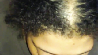 Half dark-hued cockslut providing blowage before going out