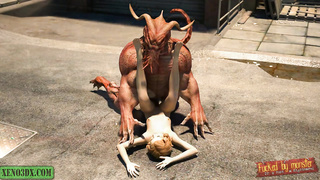 Diablo ravages Light-Haired. Romp with Monster