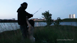 Sweet cougar is throating jizz-shotgun in the late afternoon, while getting down on all fours in front of her enjoy