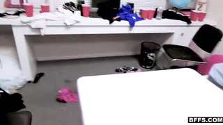 3 trouser snake liking women are taking turns providing a deep throat to a dude they all like