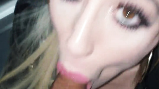 Scottish dame fellates  BIG BLACK COCK in elevator