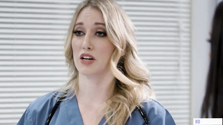 2 supah molten nurses are making enjoy while at work, expecting that no one would observe them