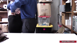 Meaty jugged shoplifter was caught and determined to have fuck-fest with a sumptuous security stud