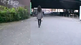 Dark-Hued stunner with a massive smirk is about to show her meatpipe deepthroating routine, for free-for-all