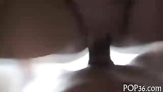 Super-Hot brown-haired is in the mood to rail a firm man sausage, even if her beau is active