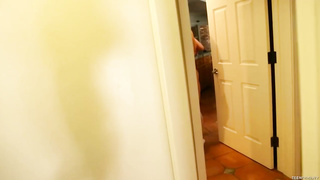 Crimson haired nubile with meaty udders is having crazy hook-up with a man from the vicinity