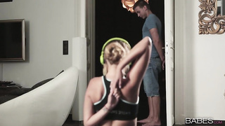 Ash-Blonde step mother is providing free-for-all fuck-fest lessons to her hubby's stepdaughter and her hansome bf