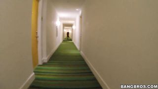 Sans Bra COUGAR seducing on a balcony