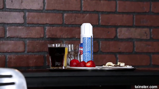 Horny lezzies are urinating all over each other and using thumbs to add up delight