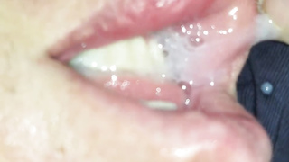 Providing her a mouthhole while she's handed out toasted