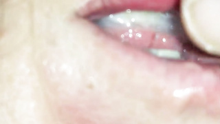 Providing her a mouthhole while she's handed out toasted