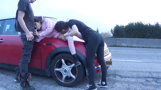 RISKY PUBLIC HUMP!!!! THREE-WAY IN THE STREET AND INWARDS THE IKEA