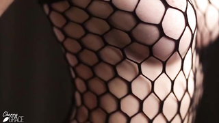 Luxurious towheaded in a ebony, fishnet costume is only thinking about fuck-fest and aqn powerful ejaculation
