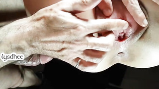 Edible dame is getting a rigid trunk inwards her hairless beaver, the way she loves the most