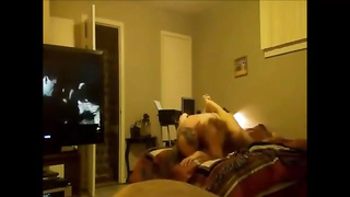 Frolic call girl nymph and an aged boy are smashing in front of a covert camera