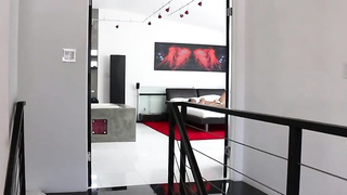 Alison Tyler was nude in her sofa when her homie stopped by to visit her