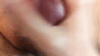 Rock Hard Knob Touched with Lube Until Erupting