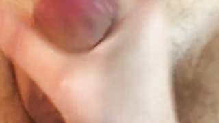 Rock Hard Knob Touched with Lube Until Erupting