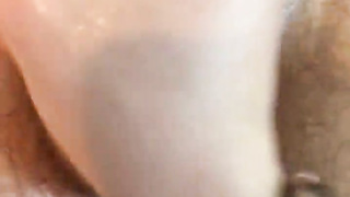 Rock Hard Knob Touched with Lube Until Erupting