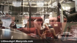 Plucky Japanese Showcasing and Pounding Her Butt in Crowded IKEA!