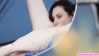 Adorable dykes, Charlotte Stokley and Lyra Law like to make enjoy in the nature, while camping