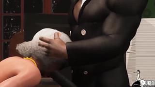 Nasty lady is getting pounded the way she enjoys the most, while her accomplice is at work