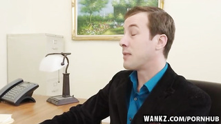 Amazing, ash-blonde damsel with tats, Sarah is deep throating a rock rock-hard meat stick at work