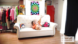 Diminutive, unexperienced teenie brown-haired with lil orbs is about to do some posing and taunting