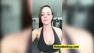 Unexperienced brown-haired with a hard ass, Rahyndee James is posing and taunting in front of the camera