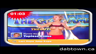 Charismatic host makes chicks demonstrate their boobies during a live TV display and likes doing his job