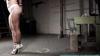 Chubby lady got trussed up and tantalized in the dungeon space and mostly enjoyed how it sensed