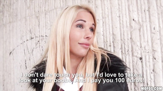 Awesome blond with a fabulous sneer is about to have bang-out with a stranger, until she shoots a load