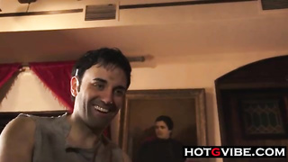 Petite breasted, Spanish dark-haired commenced stroking in front of a random man, for excellent luck